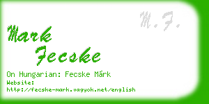 mark fecske business card