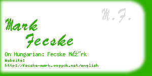 mark fecske business card